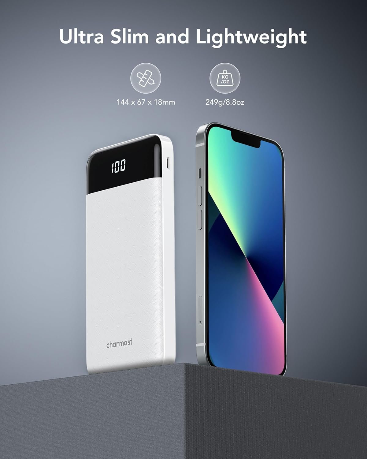 Portable Charger with Built in Cables, Portable Charger with Cords Wires Slim 10000mAh Travel Battery Pack 6 Outputs 3 Inputs 3A Fast Charging Power Bank for Samsung Google Pixel LG Moto iPhone iPad - Image 5