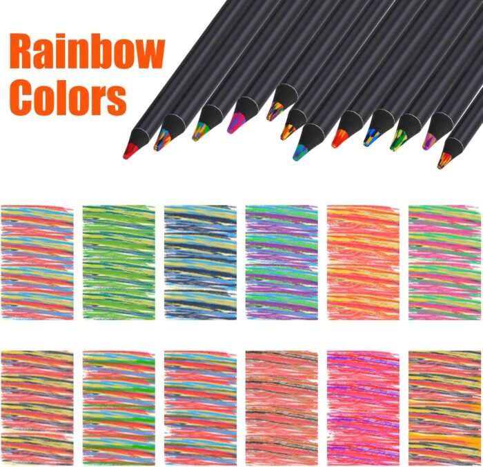 Stocking Stuffers for Kids, 12 Colors Rainbow Pencils, Valentines Day Gifts for Kids Adults, Teens Birthday Party Art Supplies, Christmas Gifts for Teenagers, Easter Basket Stuffers, Pre-sharpened - Image 4