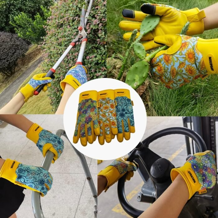 Thorn Proof&Puncture Resistant Gardening Gloves with Grip,Garden Gloves for Women, Leather Work Gloves,Gifts - Image 8