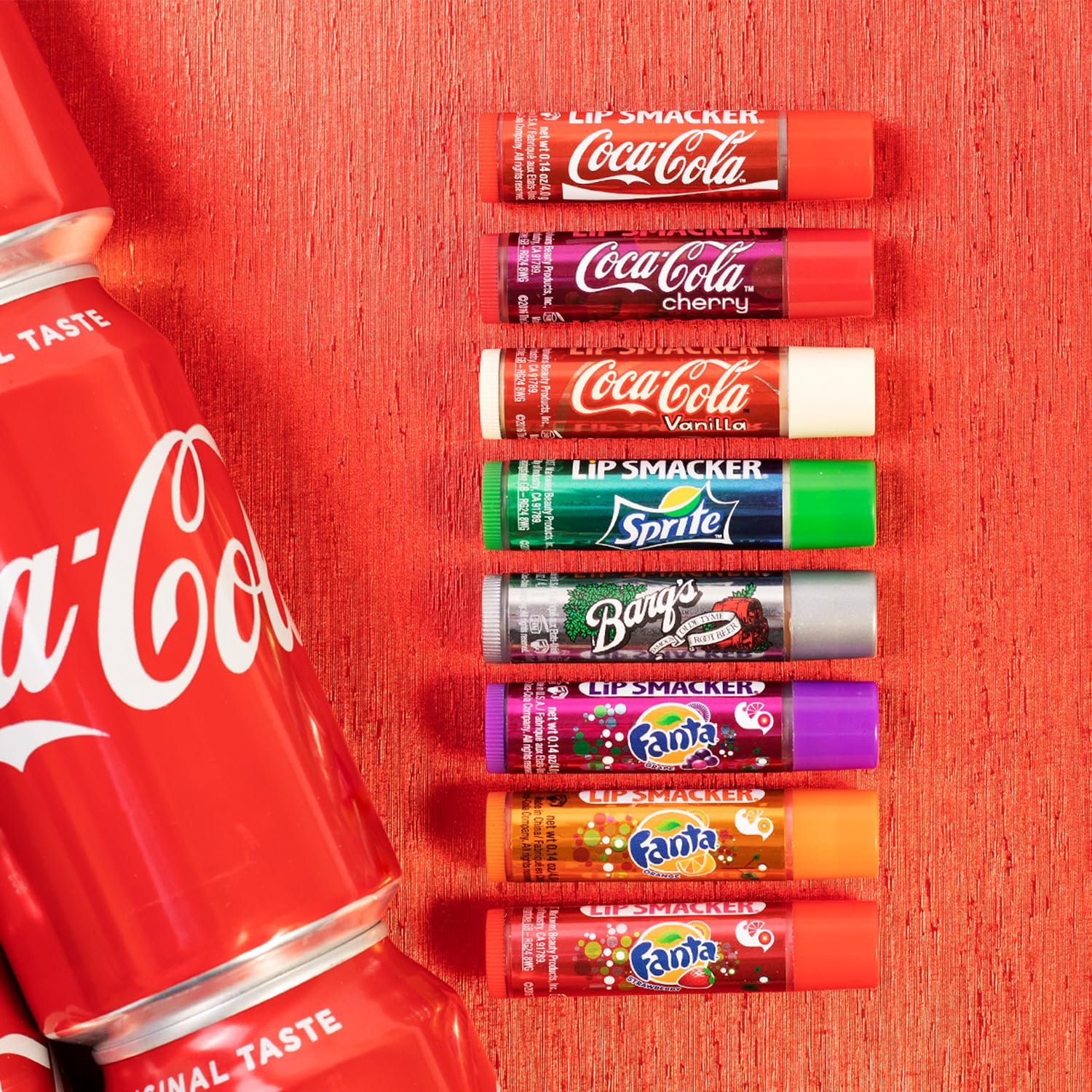 Lip Smacker Coca-Cola Flavored Balm, 8 Count, Flavors Coke, Cherry Vanilla Sprite, Root Beer, Orange Fanta, Grape Strawberry Fanta - Image 6