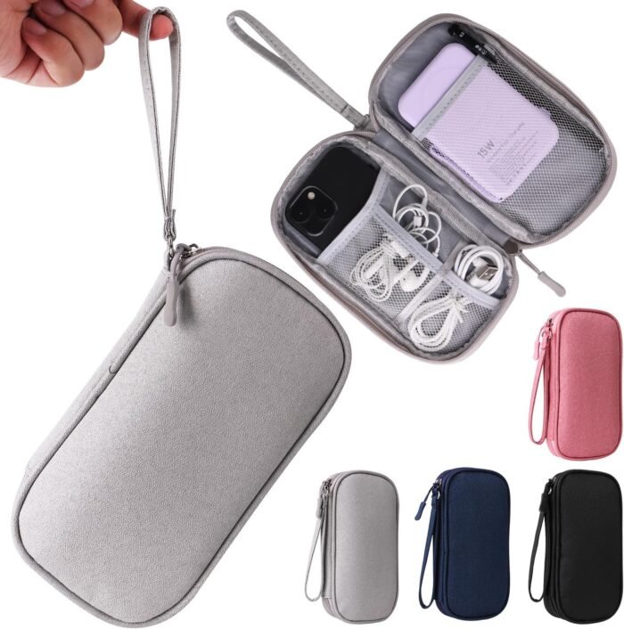 Travel Cable Organizer,Electronics Accessories Organizer Bag,Electronic Organizer Travel Universal Cable Organizer Electronics Accessories Bag for Charger, Phone, memory card,Travel Gadget Bag (Grey)
