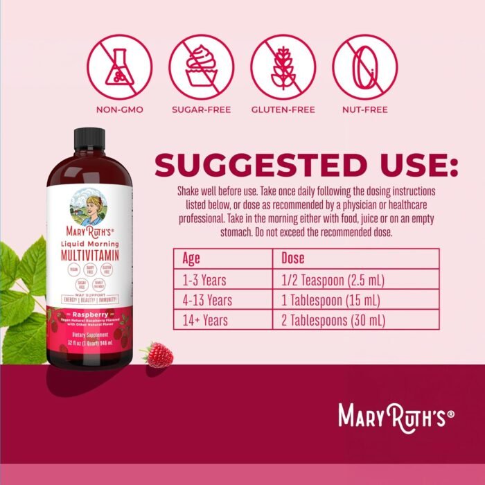 Multivitamin for Women Men & Kids | Vegan, Sugar Free | Womens Multivitamin & Multimineral | Vitamins for Women | Beauty & Energy Women's Multivitamin | Daily Multivitamins | Non-GMO | 32 Fl Oz - Image 6