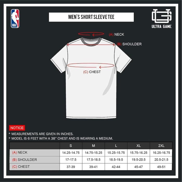 Ultra Game Men's NBA Official Super Soft Supreme T-Shirt-Unisex - Image 5