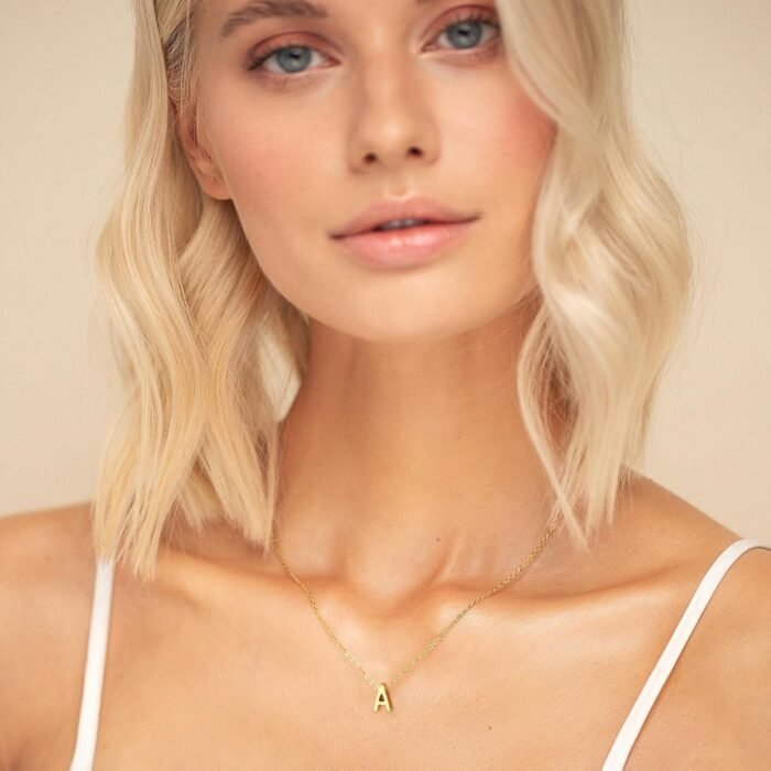 Initial Necklace for Women - Dainty 18K Gold Plated Initial Necklace Tiny A-Z Pendant Choker Necklace Trendy Cute Initial Letter Necklace Gold Jewelry Necklace for Women - Image 7