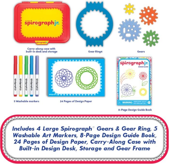 Spirograph Jr. — Jumbo Sized Gears Classic Retro Toy For Spiral Drawing Art Design Toy Kit for Smaller Hands — For Kids Ages 3 and Up - Image 2