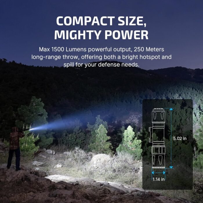 OLIGHT Odin S 1500 Lumens MLOK Rail Mounted Weaponlight Rechargeable Tactical Flashlight with Upgraded Remote Pressure Switch, 250 Meters Throw Distance, IPX8 Waterproof (Desert Tan) - Image 3