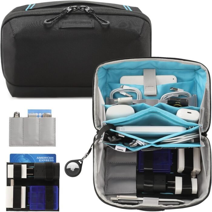 VanFn Electronics Travel Organizer Storage Bag, Travel Accessory Handle Bag, Gadgets Organizer Pouch, USB Cable Organizer, Travel Friendly Electronics Organizer P.Travel Series - Image 3
