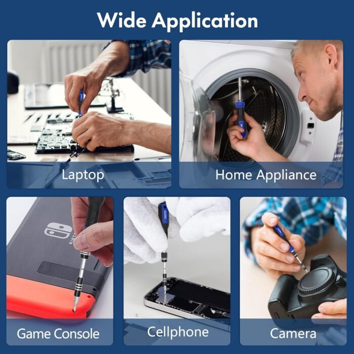 XOOL 200 in 1 Precision Screwdriver Kit, Electronics Repair Tool Magnetic Driver Kit with 164 Bits, Flexible Shaft, Extension Rod for Computer, iPhone, Laptop, PC, PS4, Xbox, Nintendo - Image 7