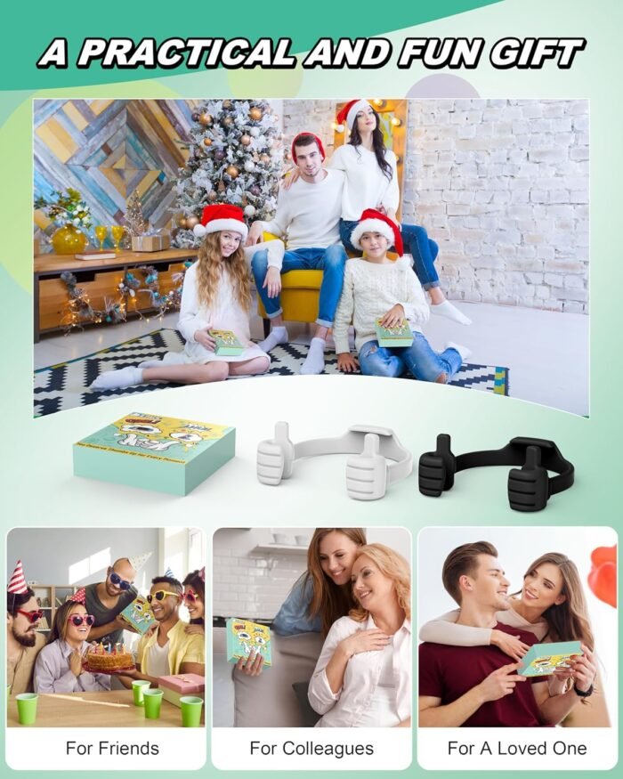 for Teens Women Men: 2 Pack Thumbs Up Lazy Phone Stand Holder for Desk Funny Useful White Elephant Gag Gifts for Adults Teenage Stocking Stuffers for Teen Girls Boys Gifts Trendy Stuff - Image 3