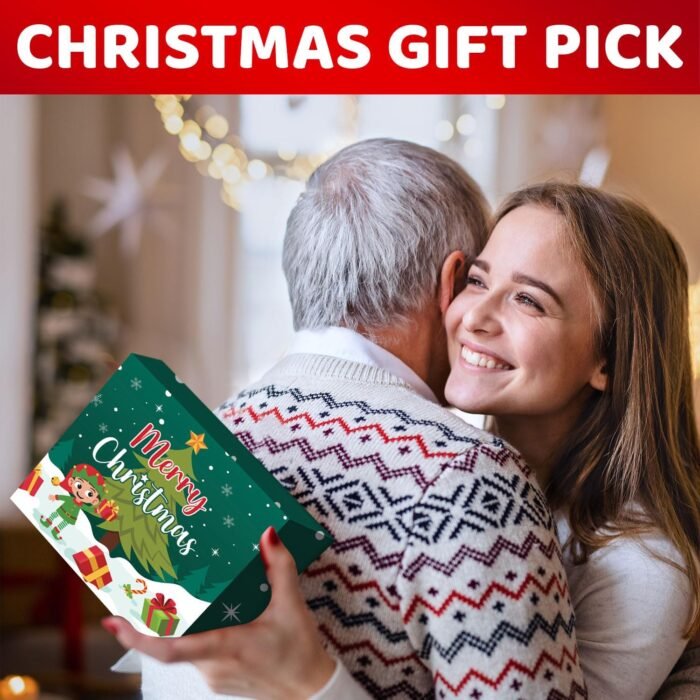 HAPPYPOP Christmas Gifts Stocking Socks for Men - Secret Santa Socks Xmas Stocking Stuffers for Him Green - Image 2