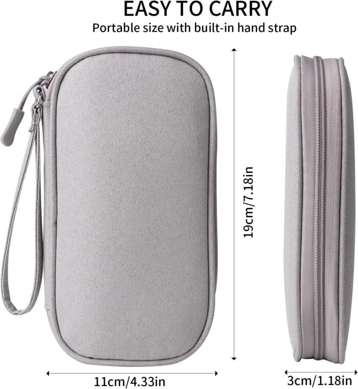 Travel Cable Organizer,Electronics Accessories Organizer Bag,Electronic Organizer Travel Universal Cable Organizer Electronics Accessories Bag for Charger, Phone, memory card,Travel Gadget Bag (Grey) - Image 2