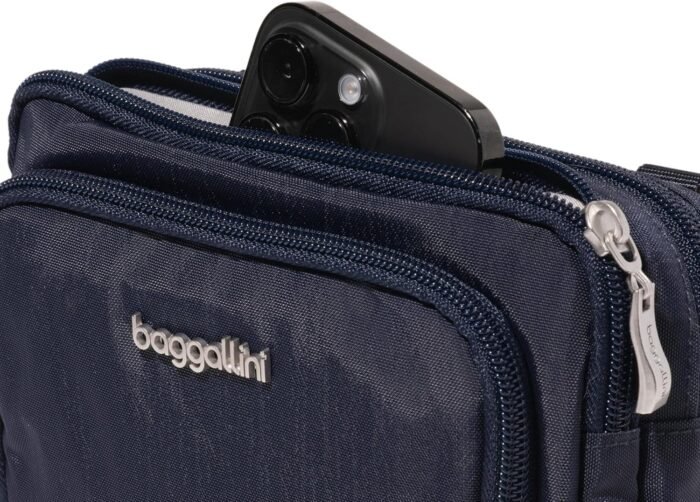 Baggallini Triple Zip with RFID Front Wallet - 8'x6' Crossbody Bag for Women Convertible Fanny Pack Belt Bag Water-Resistant - Image 7