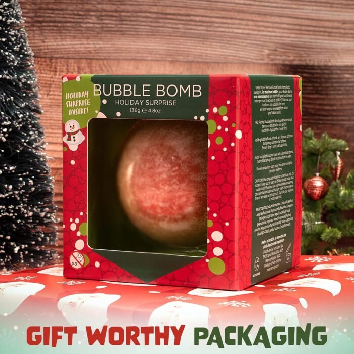 Christmas Bath Bomb for Kids with Surprise Bath Toys Inside (Gift Set) - Christmas Gifts & Stocking Stuffers for Kids, Boys and Girls - Holiday Bubble Bath with Cheerful Scent, USA Made by Two Sisters - Image 6
