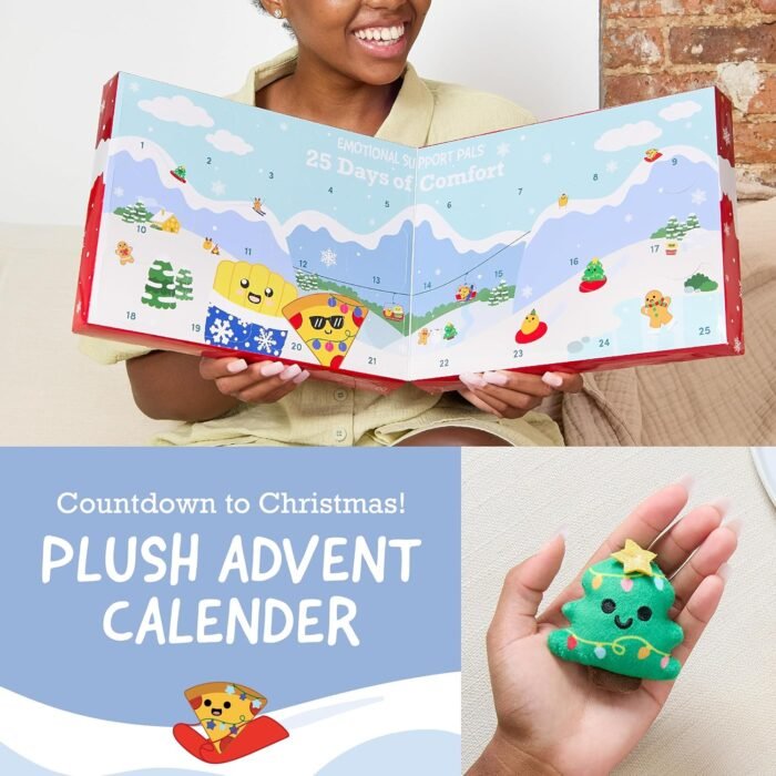Emotional Support Plush Advent Calendar by Relatable, Perfect Plush Advent Calendar for Kids or Teens, Contains 25 Mini Collectible Plushies Including Fries, Gingerbread, and Nugget Plush Toys, Stocking Stuffers for Kids - Image 2