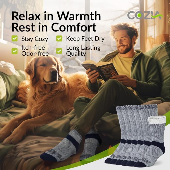 Merino Wool Socks Casual Warm Socks for Winter Cozy Boot Socks for Men & Women - Image 5