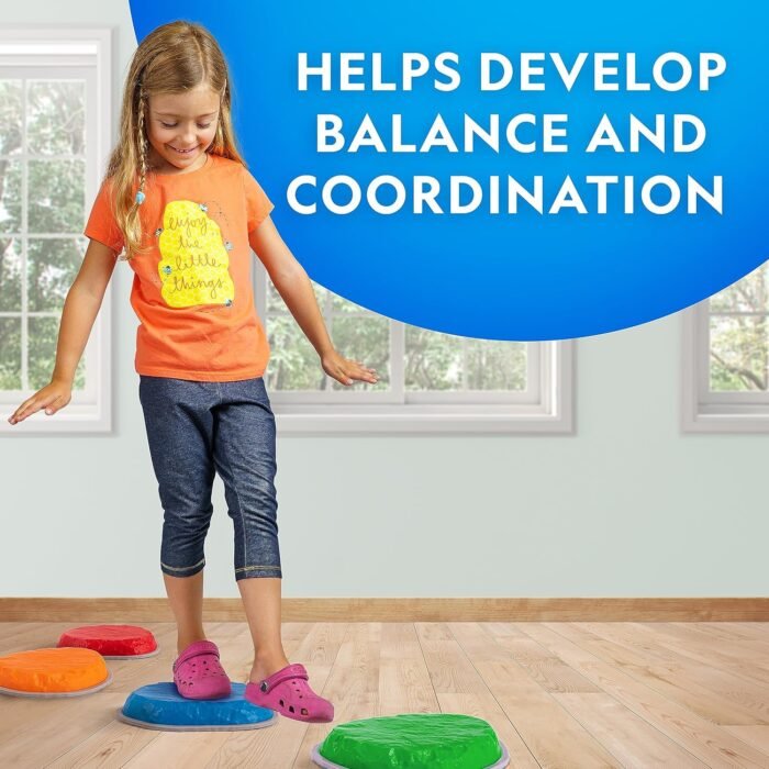 NATIONAL GEOGRAPHIC Stepping Stones for Kids – Durable Non-Slip Stones Encourage Toddler Balance & Gross Motor Skills, Indoor & Outdoor Toys, Balance Stones, Obstacle Course (Amazon Exclusive) - Image 6