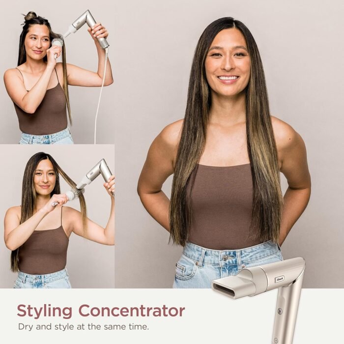 Shark HD430 FlexStyle Air Styling & Drying System, Powerful Hair Dryer Brush & Multi-Styler with Auto-Wrap Curlers, Paddle Brush, Oval Brush, Concentrator Attachment, Stone - Image 8