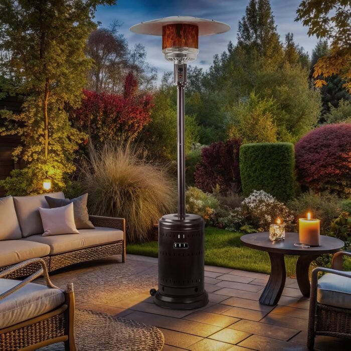 Amazon Basics 46,000 BTU Outdoor Propane Patio Heater with Wheels, Commercial & Residential, Havana Bronze, 32.1 x 32.1 x 91.3 inches (LxWxH) - Image 7
