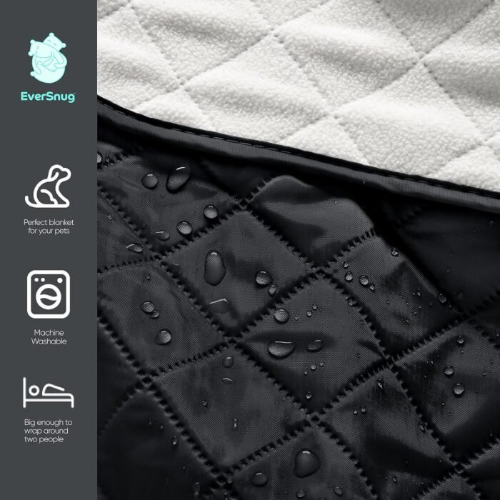 EverSnug Large Waterproof Outdoor Blanket - Extra Thick Premium Quilted Fleece, Waterproof & Windproof, Great for Camping, Picnics, Beaches, Stadiums, Dogs - Image 4