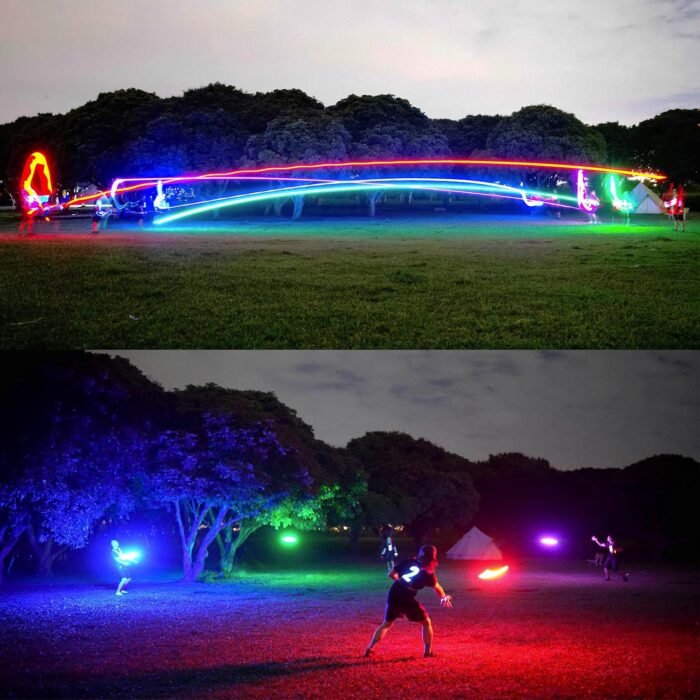TOSY Flying Disc - 16 Million Color RGB or 36 LEDs, Extremely Bright, Smart Modes, Auto Light Up, Rechargeable, Cool Fun Christmas, Birthday & Camping Gift for Men/Boys/Teens/Kids, 175g Frisbee - Image 5