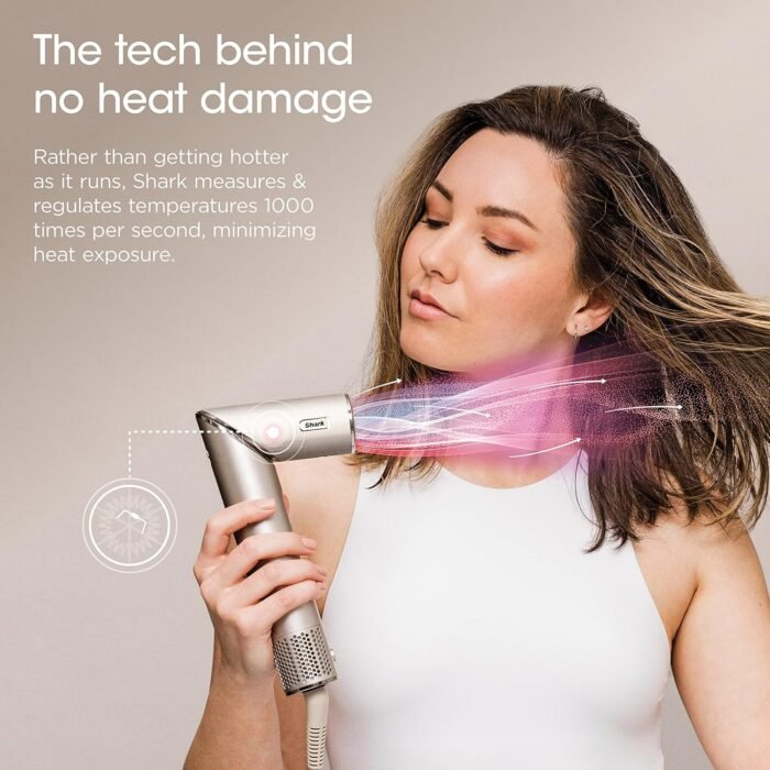 Shark HD430 FlexStyle Air Styling & Drying System, Powerful Hair Dryer Brush & Multi-Styler with Auto-Wrap Curlers, Paddle Brush, Oval Brush, Concentrator Attachment, Stone - Image 3