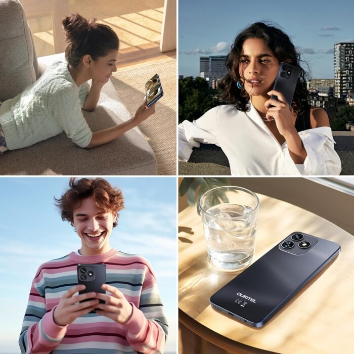 OUKITEL C51 Android 14 Smartphone - 6.8" HD+ Screen Unlocked Cell Phones, 18GB+128GB/SD 1TB, 5150mAh Battery Mobile Phones, 13MP Camera, Three Slots, Face ID/Fingerprint, GPS, BT5.0,T-Mobile, Black - Image 7