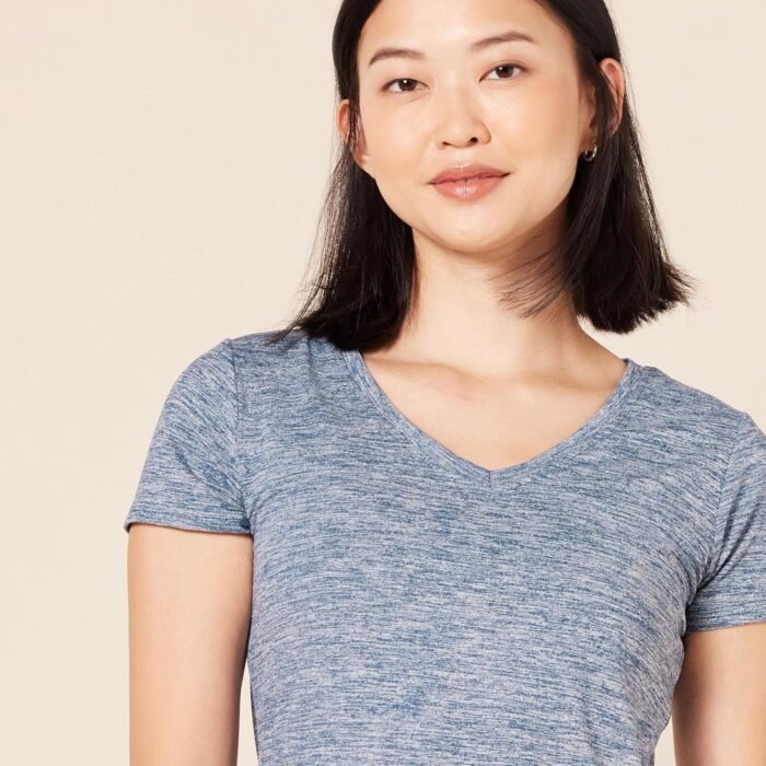 Amazon Essentials Women's Tech Stretch Short-Sleeve V-Neck T-Shirt (Available in Plus Size), Pack of 2 - Image 5