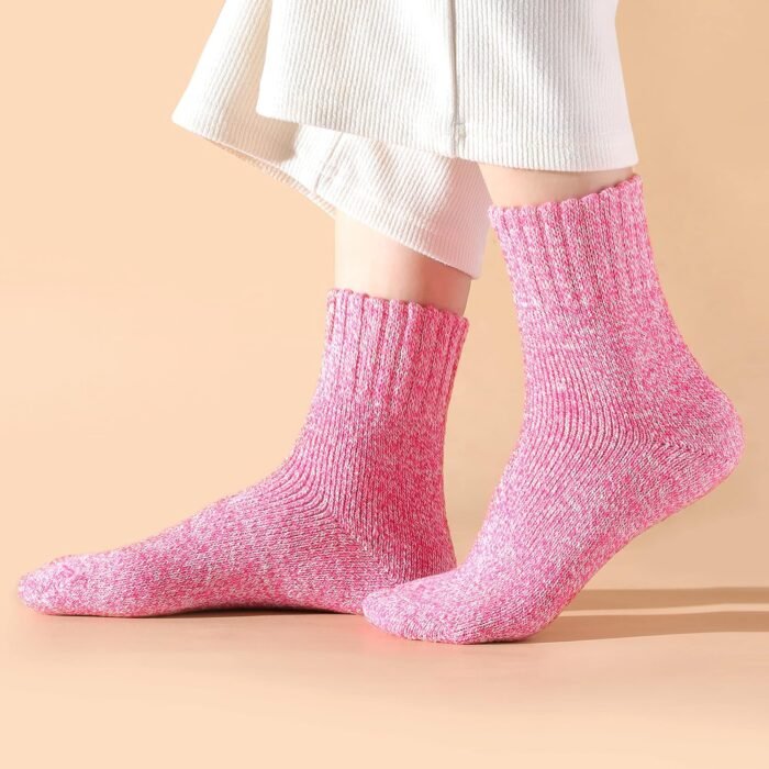 Wool Socks for Women - Womens Wool Socks Winter Socks for men Warm Thick Knit Wool Soft Vintage Casual Crew Socks - Image 5