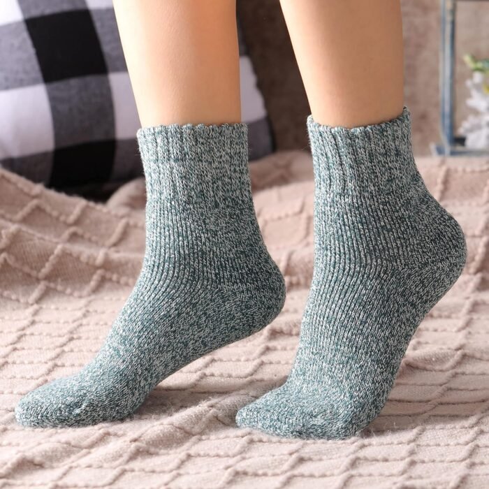 Wool Socks for Women - Womens Wool Socks Winter Socks for men Warm Thick Knit Wool Soft Vintage Casual Crew Socks - Image 6