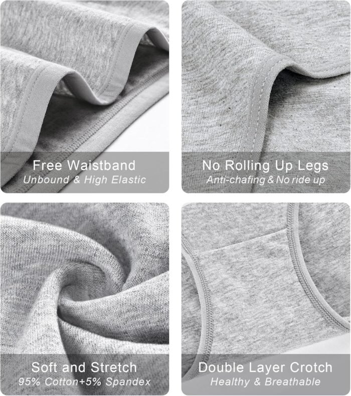 Women's Cotton Bikini Panties, High-Cut Full Coverage Stretch Cool Underwear for Women - Image 5