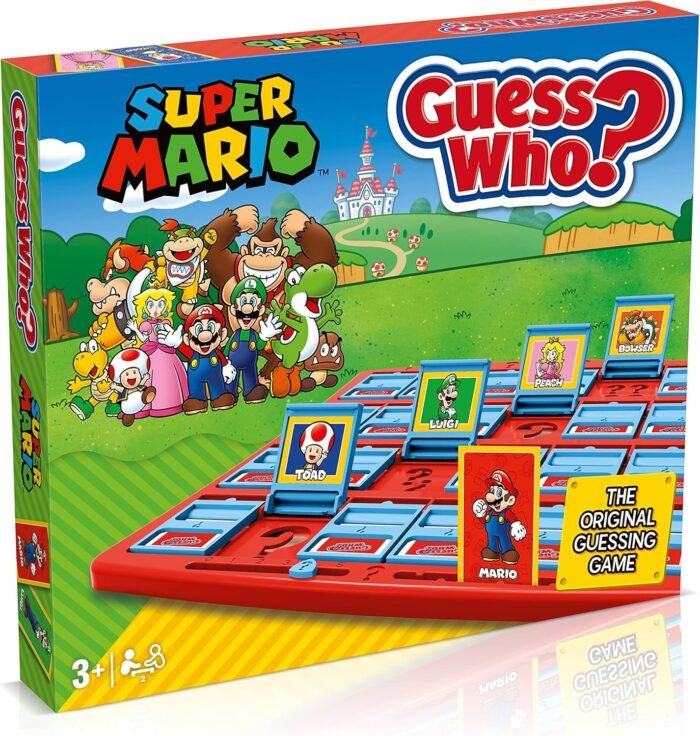 Winning Moves Super Mario Guess Who? Board Game, Play with Classic Nintendo Characters Including Mario, Luigi, Peach, Bowser, and Donkey Kong, 2 Players Makes a Great Gift for Ages 3 Plus