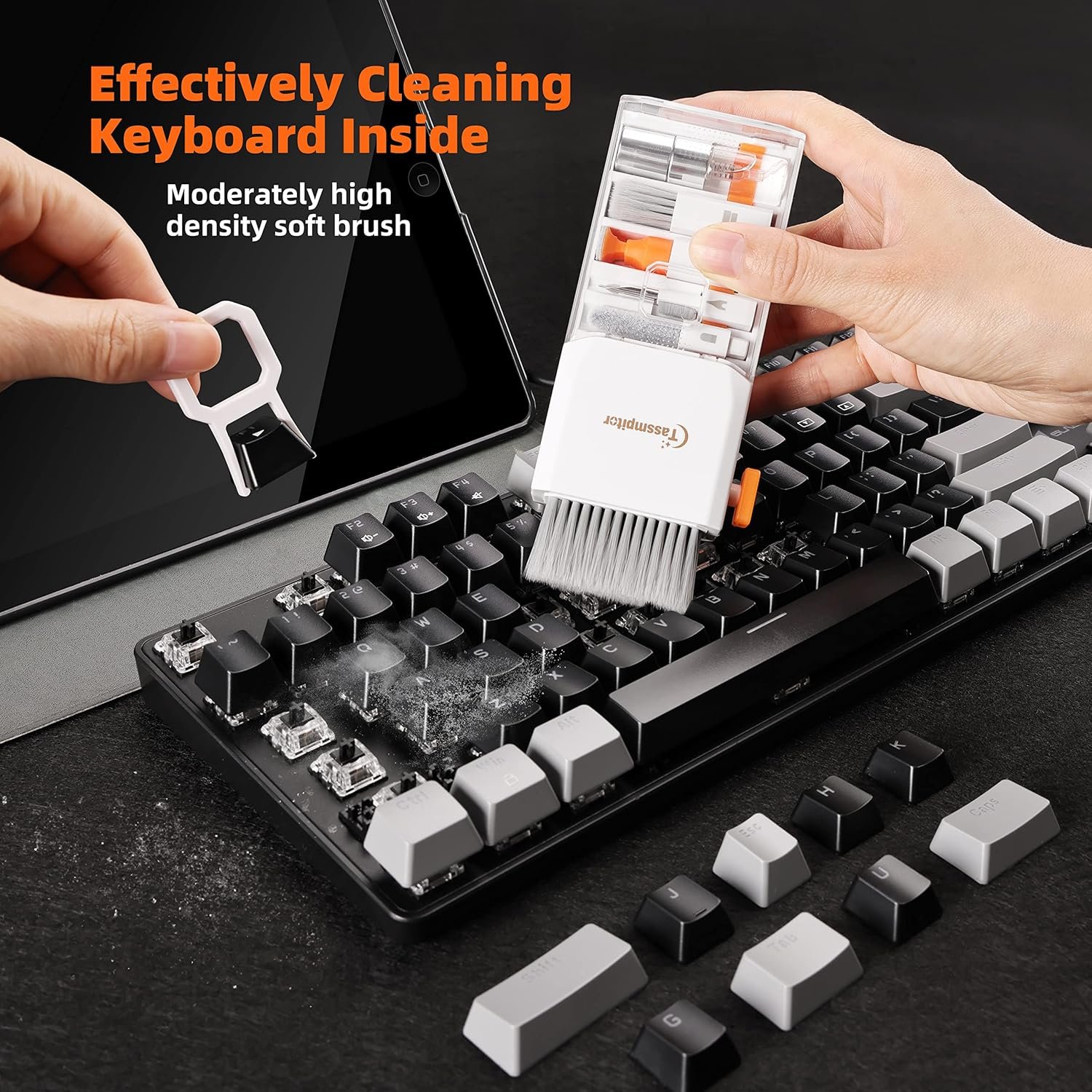 Laptop Cleaning Kit Keyboard Cleaner, Keyboard Cleaning Kit Electronics Cleaning Tool for MacBook iPad Phone iPhone Pro, Brush Tool for Tablet, Computer, PC, TV Camera Lens Computer Vacuum Keyboard - Image 3