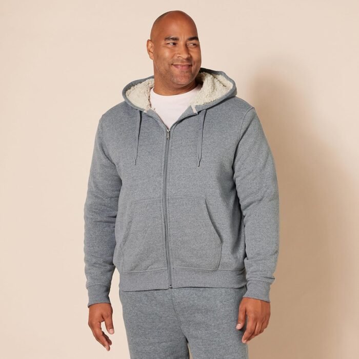 Amazon Essentials Men's Sherpa-Lined Full-Zip Fleece Hoodie - Image 6