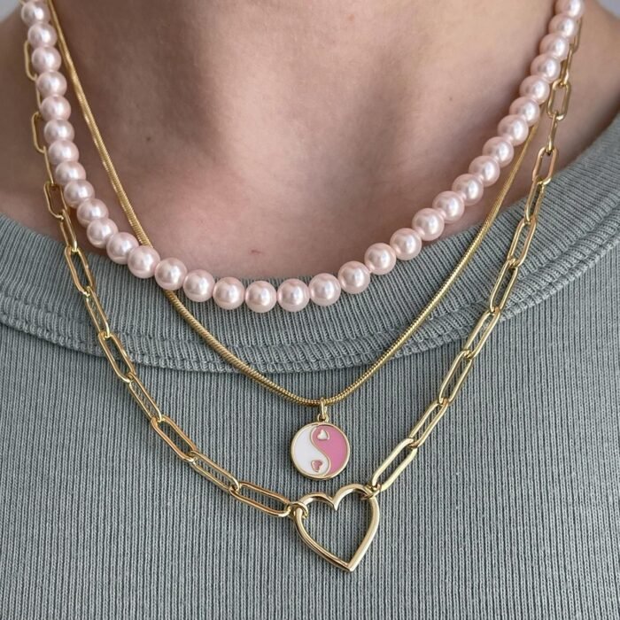 ASCOMY Dainty Gold Necklace for Women 14K Gold Plated Necklaces for Her Delicate Love Heart Necklace Heart Pendant Necklace Cute Necklaces Festival Jewelry Gift for Women - Image 4