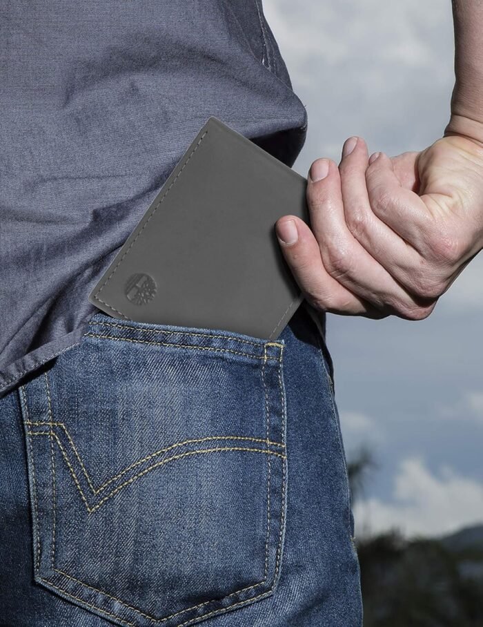 Timberland Men's Leather Wallet with Attached Flip Pocket, Charcoal (Cloudy), One Size - Image 5