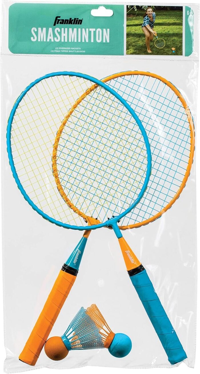 Franklin Sports Badminton Racket Set - Smashminton, Oversize - 2 Player Backyard Youth Set with Birdies for Kids - Image 9