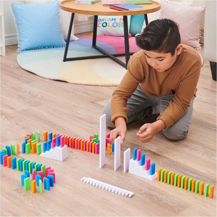 Spin Master Games, Lily Hevesh H5 Domino Creations 100-Piece Neon Dominoes Set, Kids Games, Building Toys, Christmas Gifts for Kids, for Ages 5+ - Image 7
