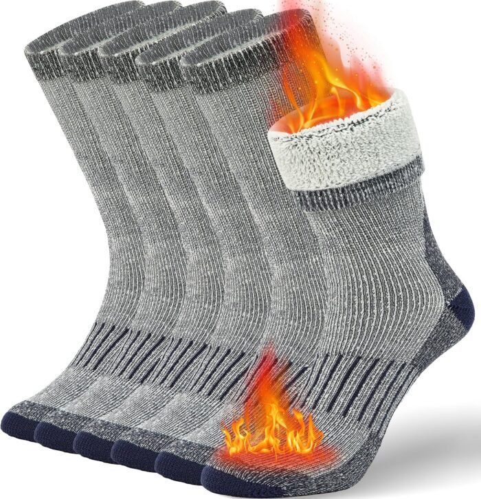Buttons & Pleats Premium Merino Wool Hiking Socks Outdoor Trail Crew Socks
