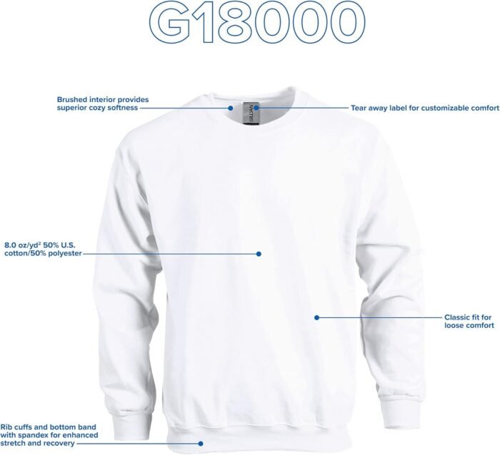 Gildan Unisex Adult Fleece Crewneck Sweatshirt, Style G18000, Multipack - Image 4