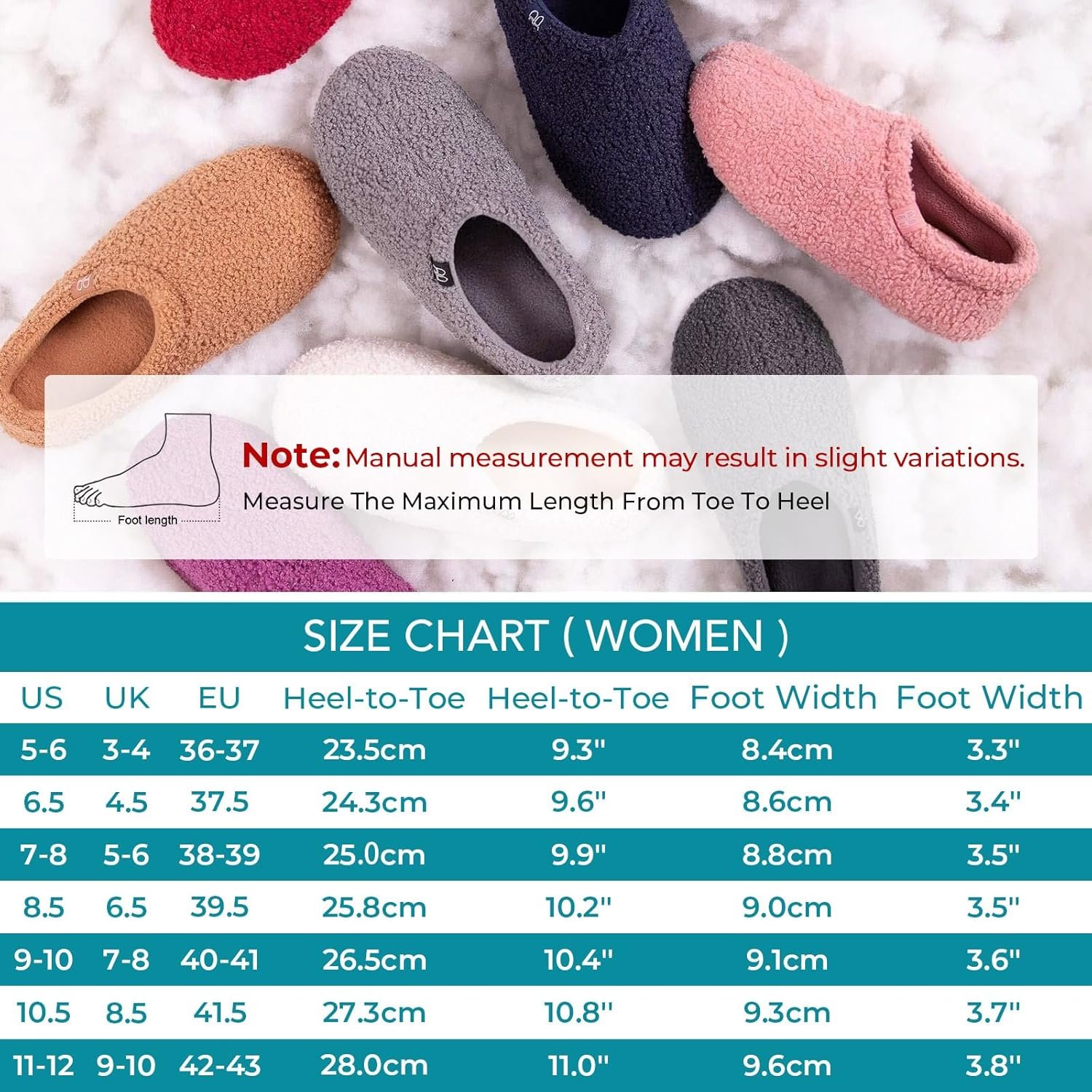 HomeTop Women's Fuzzy Curly Fur Memory Foam Loafer Slippers with Polar Fleece Lining - Image 6