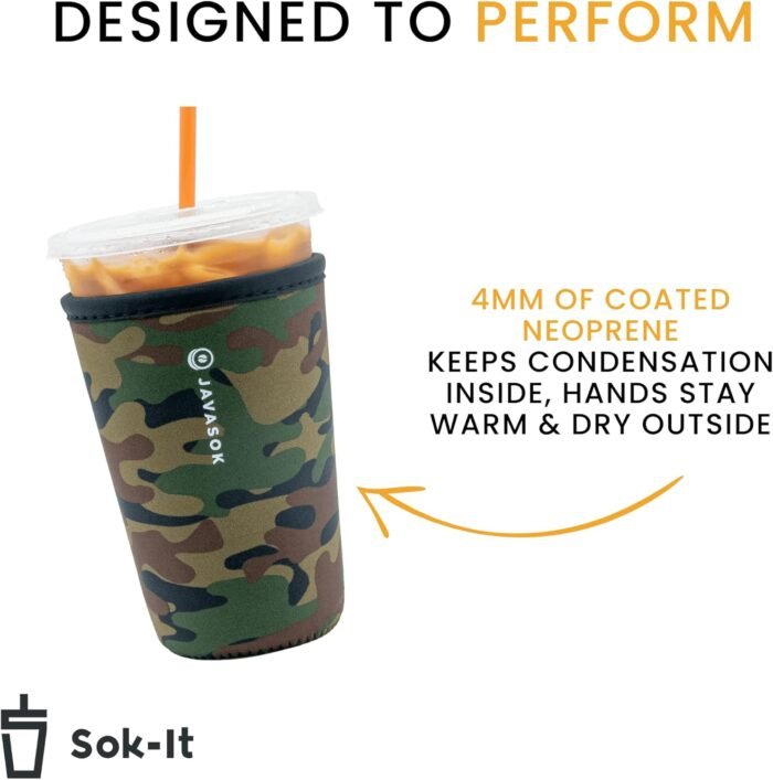 Sok It Java Sok Iced Coffee & Cold Soda Insulated Neoprene Cup Sleeve (English Garden Picnic, Large: 30-32oz) - Image 2