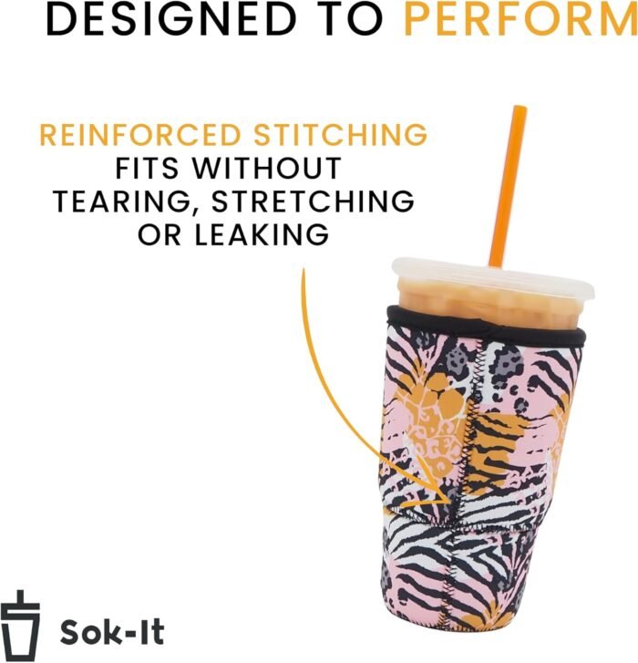 Sok It Java Sok Iced Coffee & Cold Soda Insulated Neoprene Cup Sleeve (English Garden Picnic, Large: 30-32oz) - Image 3