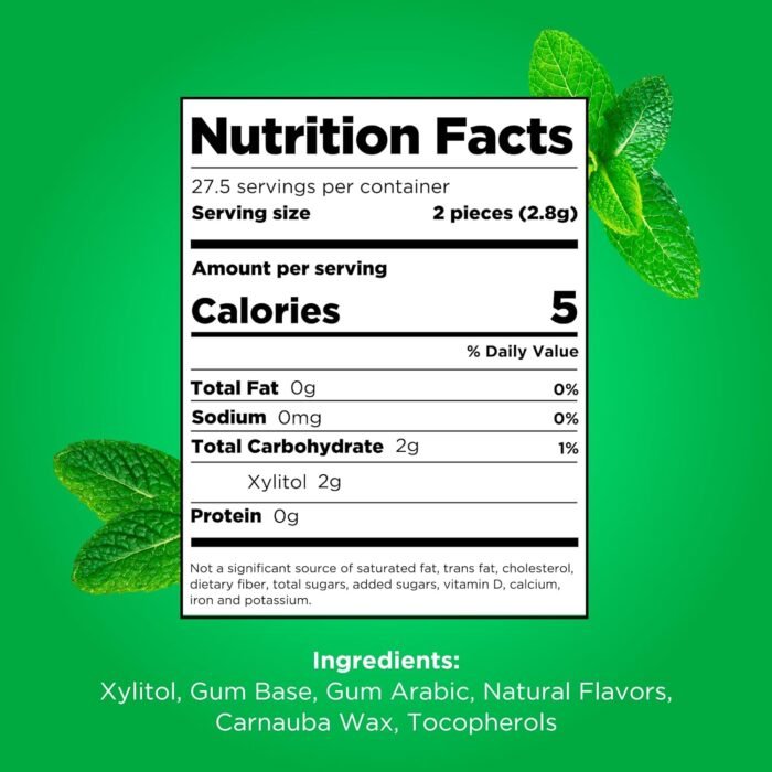 PUR Gum | Aspartame Free Chewing Gum | 100% Xylitol | Natural Spearmint Flavored Gum, 55 Pieces (Pack of 3) - Image 6
