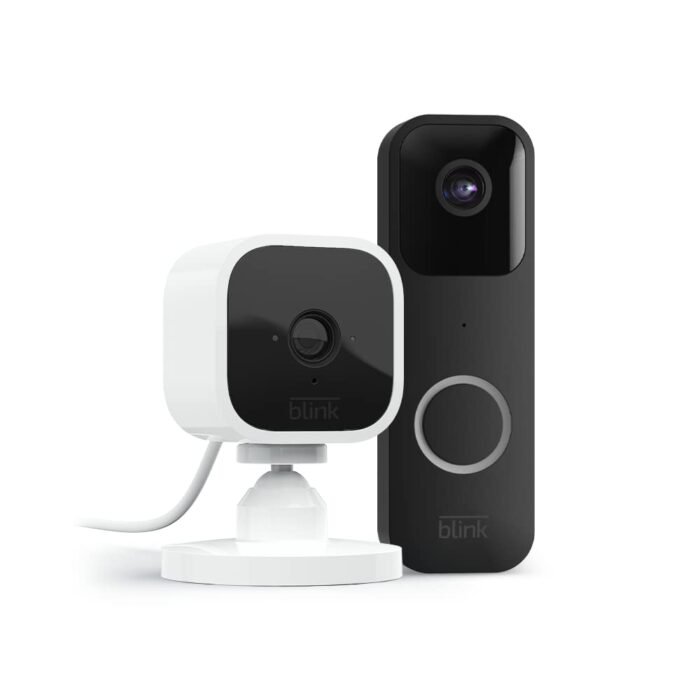 Blink Video Doorbell (Black) + Mini Camera with Sync Module 2 (White) | Two-Way Audio, HD Video, Motion and Chime Alerts | Alexa Enabled - Image 2