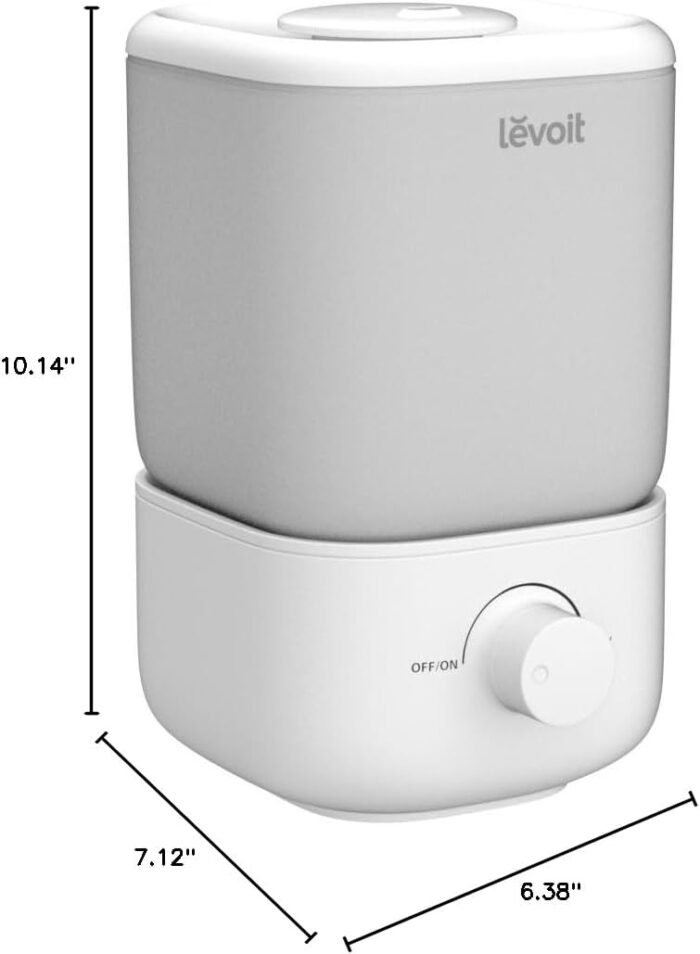 LEVOIT Top Fill Humidifiers for Bedroom, 2.5L Tank for Large Room, Easy to Fill & Clean, 28dB Quiet Cool Mist Air Humidifier for Home Baby Nursery & Plants, Auto Shut-off and BPA-Free for Safety, 25H - Image 8