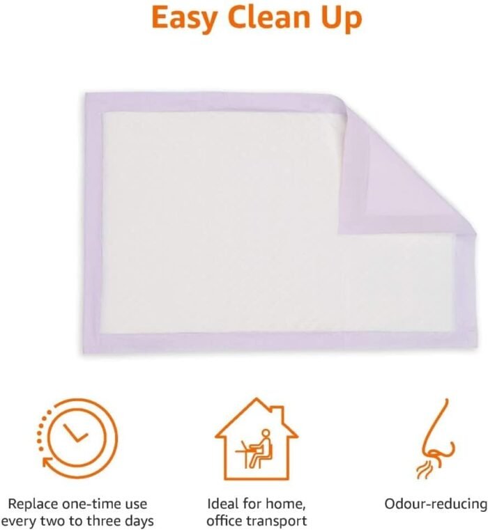 Amazon Basics Cat Pad Refills for Litter Box, Fresh Scent, Pack of 100, White/Purple - Image 3