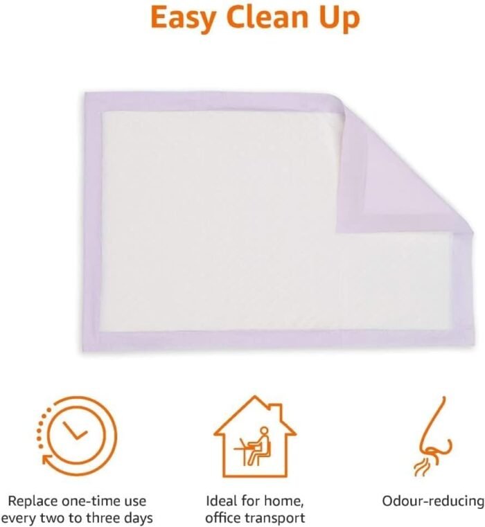 Amazon Basics Cat Pad Refills for Litter Box, Fresh Scent, Pack of 40, Purple and White - Image 3