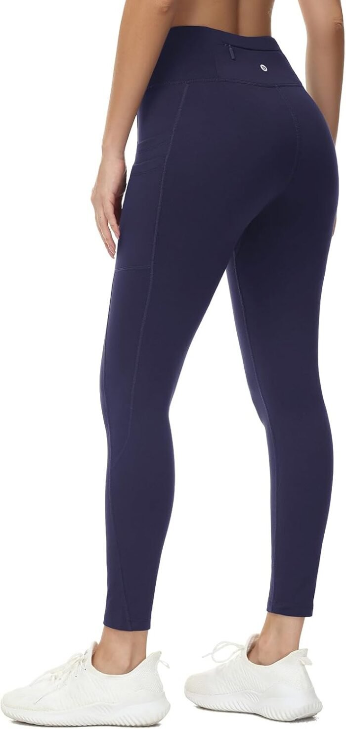 BALEAF Women's Fleece Lined Leggings Water Resistant Thermal Winter Warm Tights High Waisted with Pockets Running Gear - Image 3