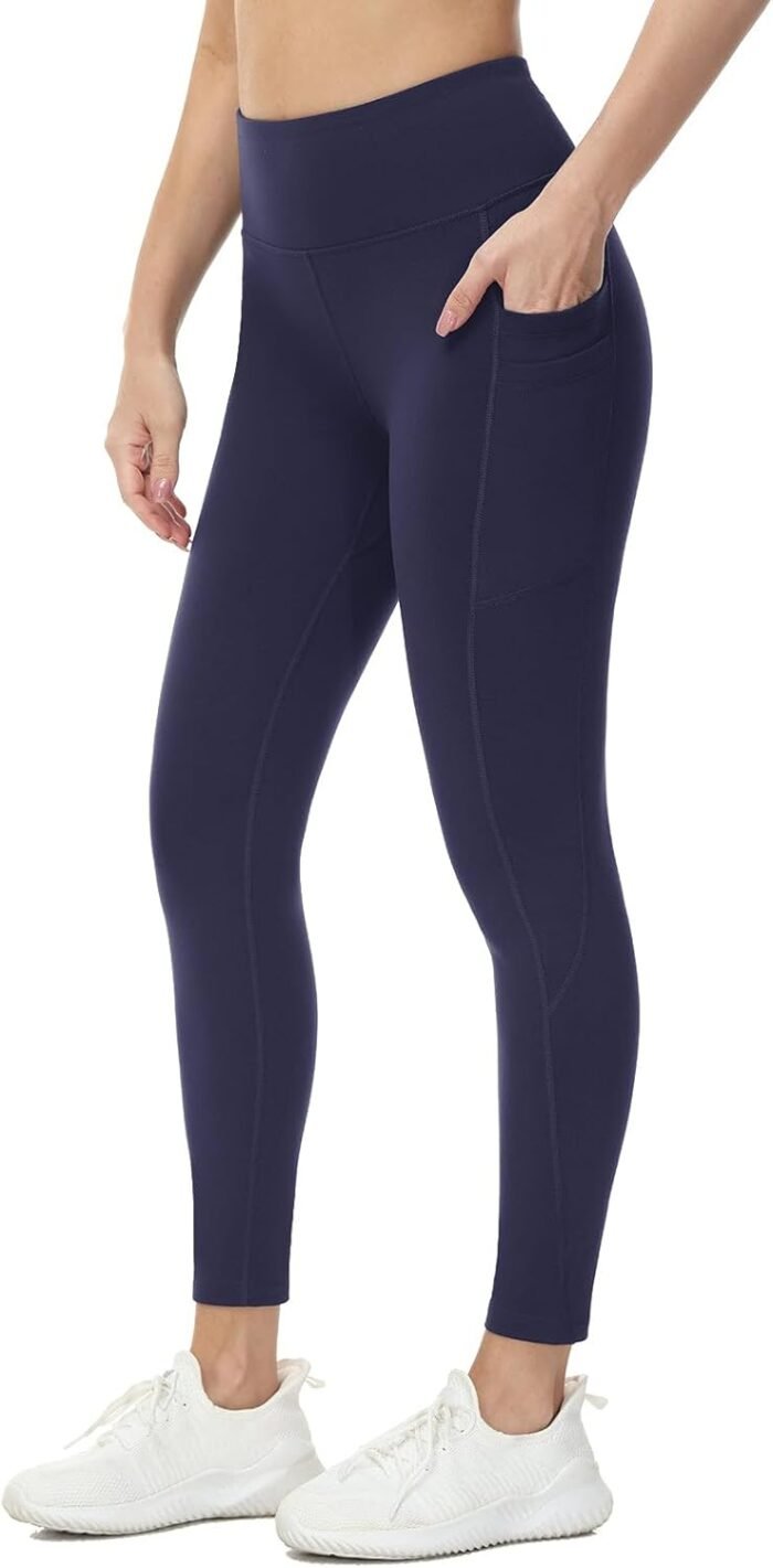 BALEAF Women's Fleece Lined Leggings Water Resistant Thermal Winter Warm Tights High Waisted with Pockets Running Gear - Image 6