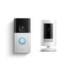 Ring Battery Doorbell Pro with Ring Stick Up Cam Battery, White